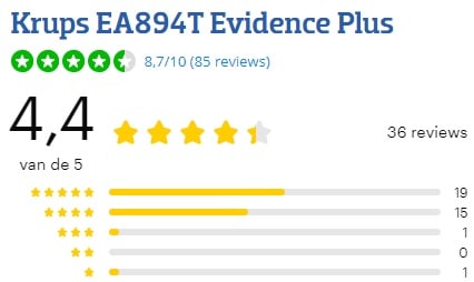 Krups E894T Evidence Plus ervaringen Krups E894T Evidence Plus ervaringen